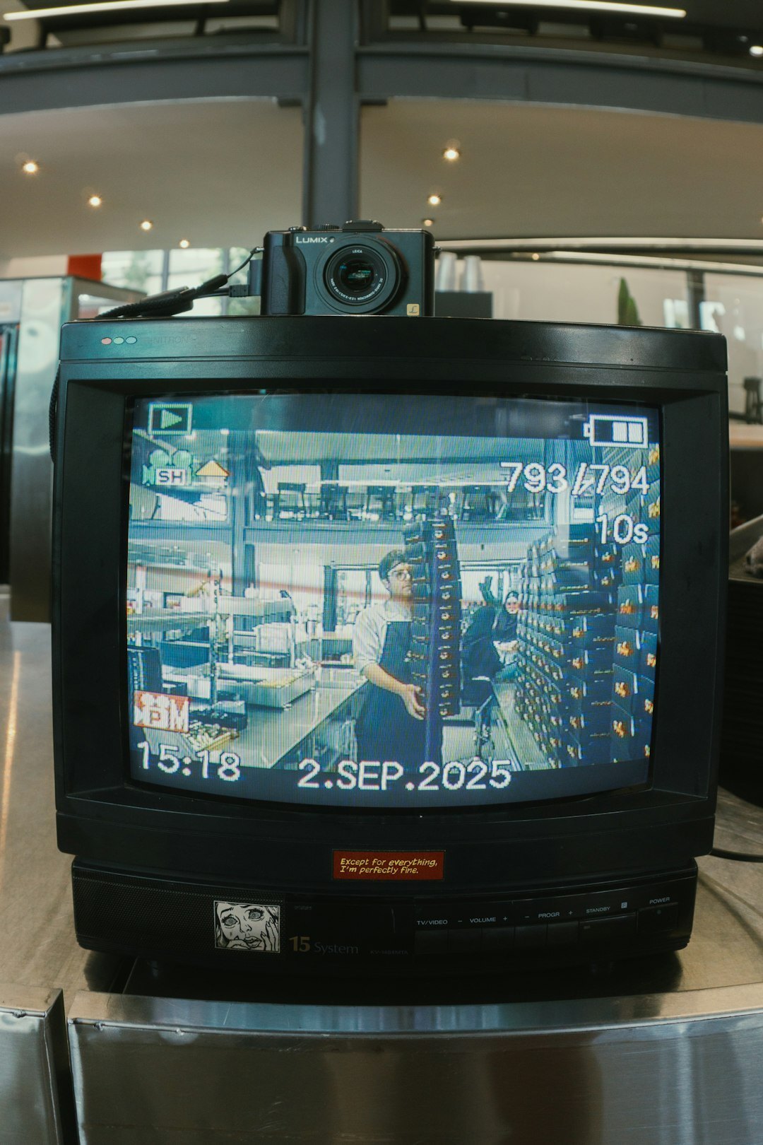 man reviewing security footage